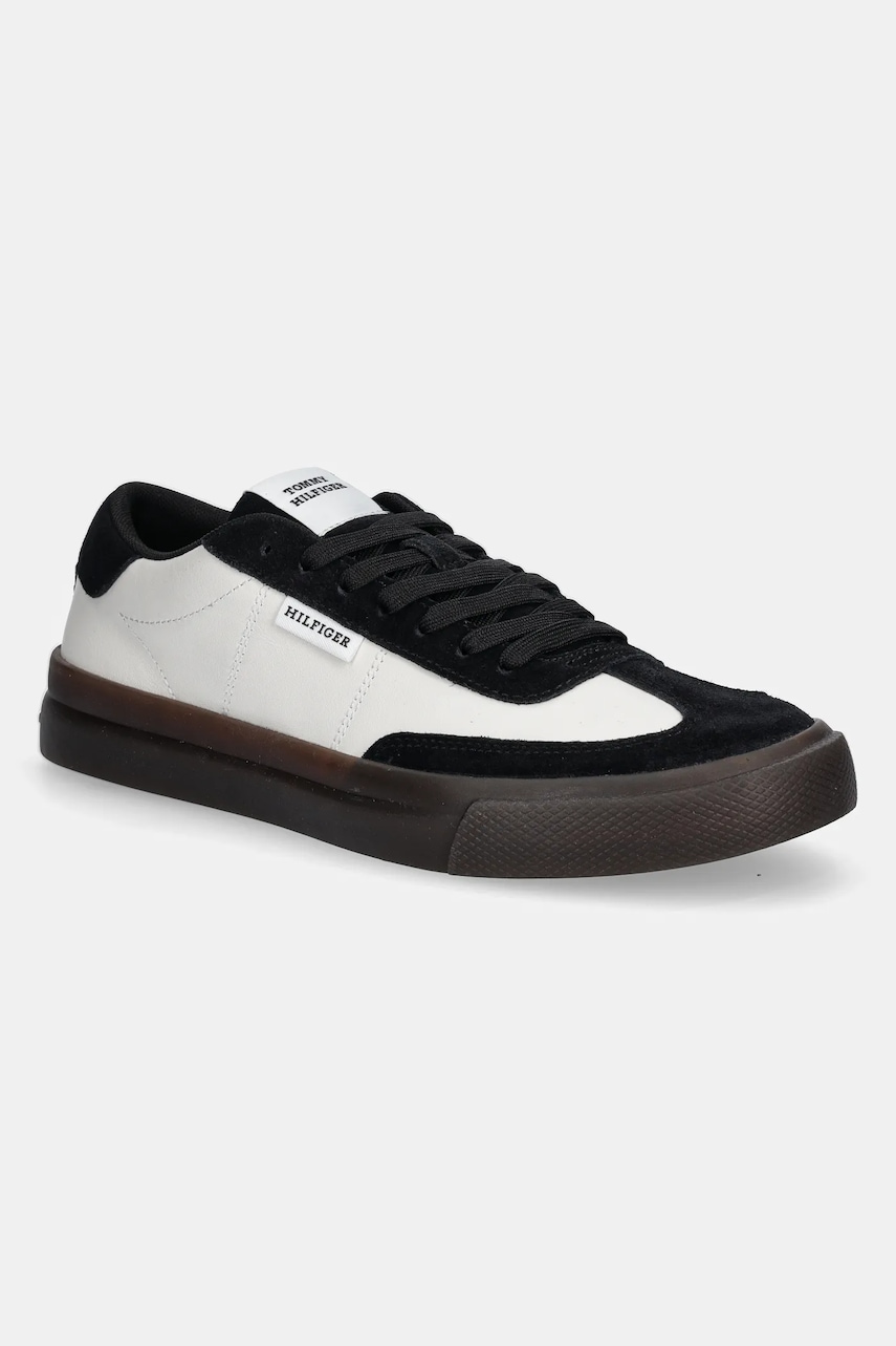 Kožené sneakers boty Tommy Hilfiger TH CUPSET SUMMER LTH bílá barva, FM0FM05487