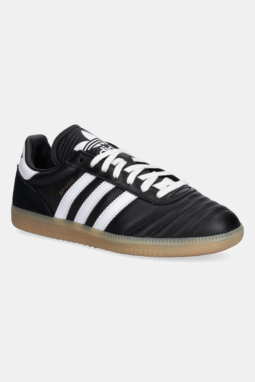 Kožené tenisky adidas Originals Samba JP černá barva, JQ9056