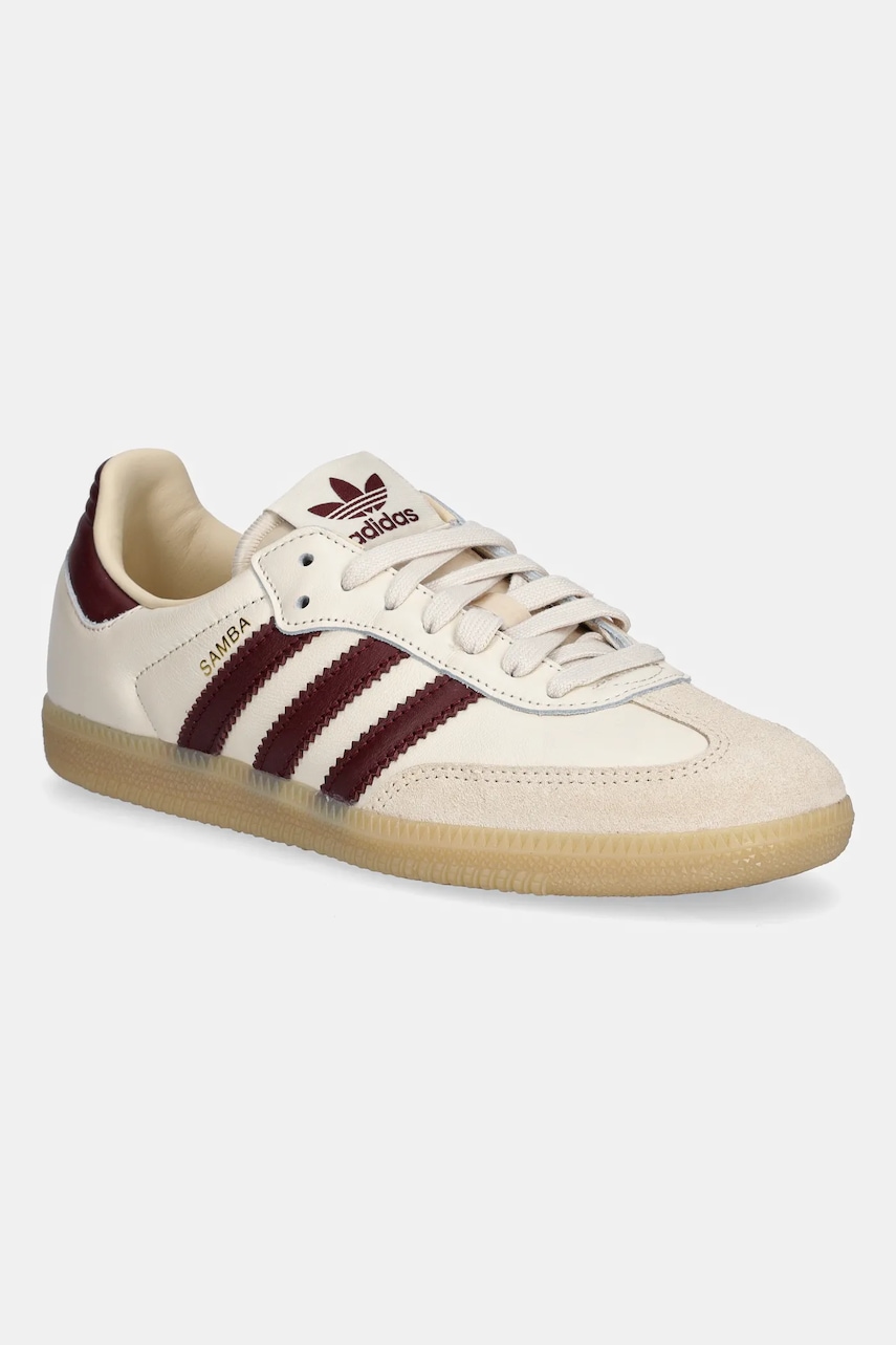 Kožené tenisky adidas Originals Samba OG béžová barva, JS3830