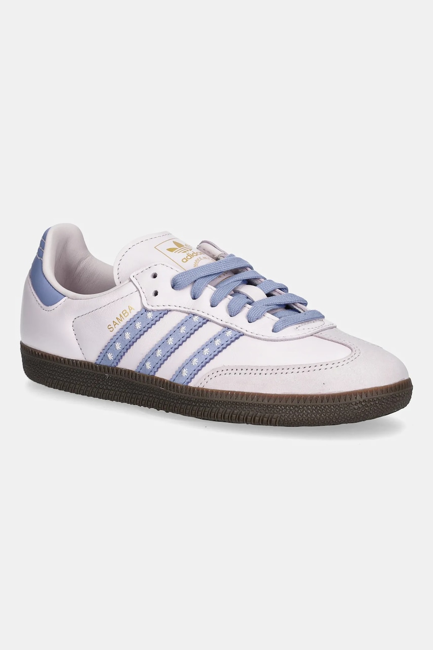 Kožené tenisky adidas Originals Samba OG dámské, fialová barva, JR8822