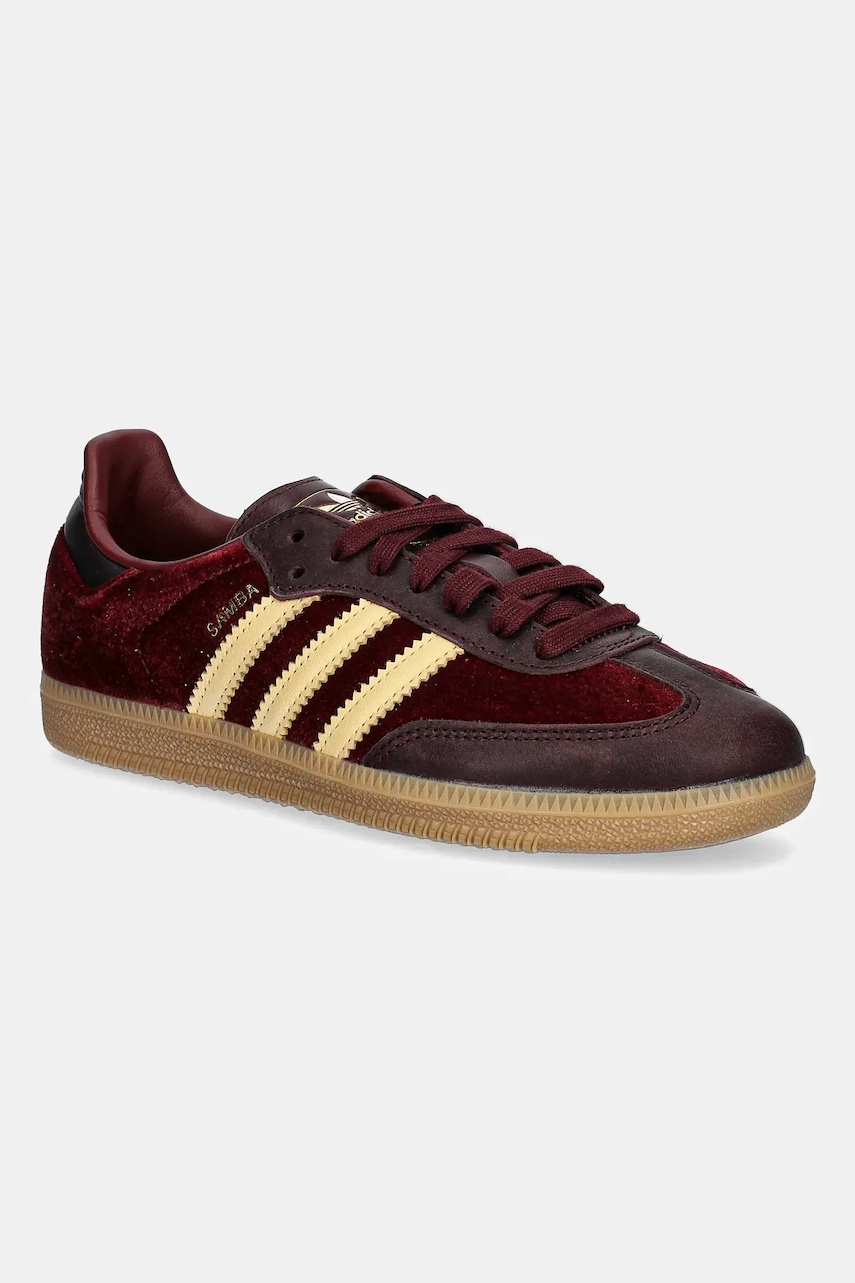 Kožené tenisky adidas Originals Samba OG dámské, vínová barva, JS1394