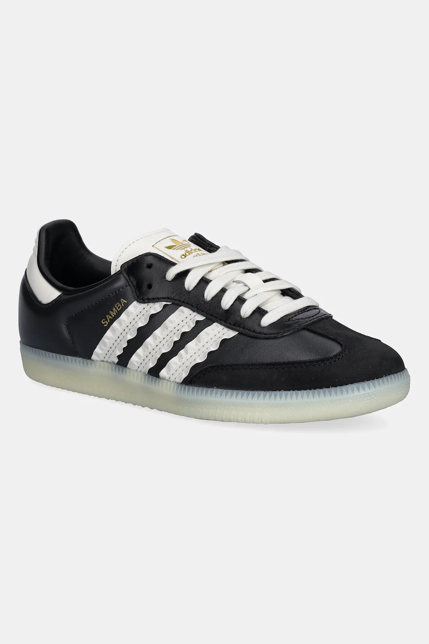 Kožené tenisky adidas Originals Samba OG W dámské, černá barva, JR8831
