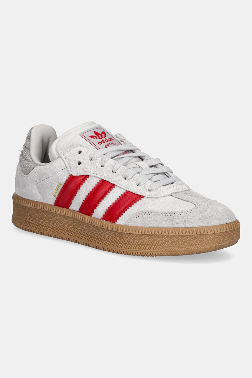 Kožené tenisky adidas Originals Samba XLG pánské, šedá barva, JS3826