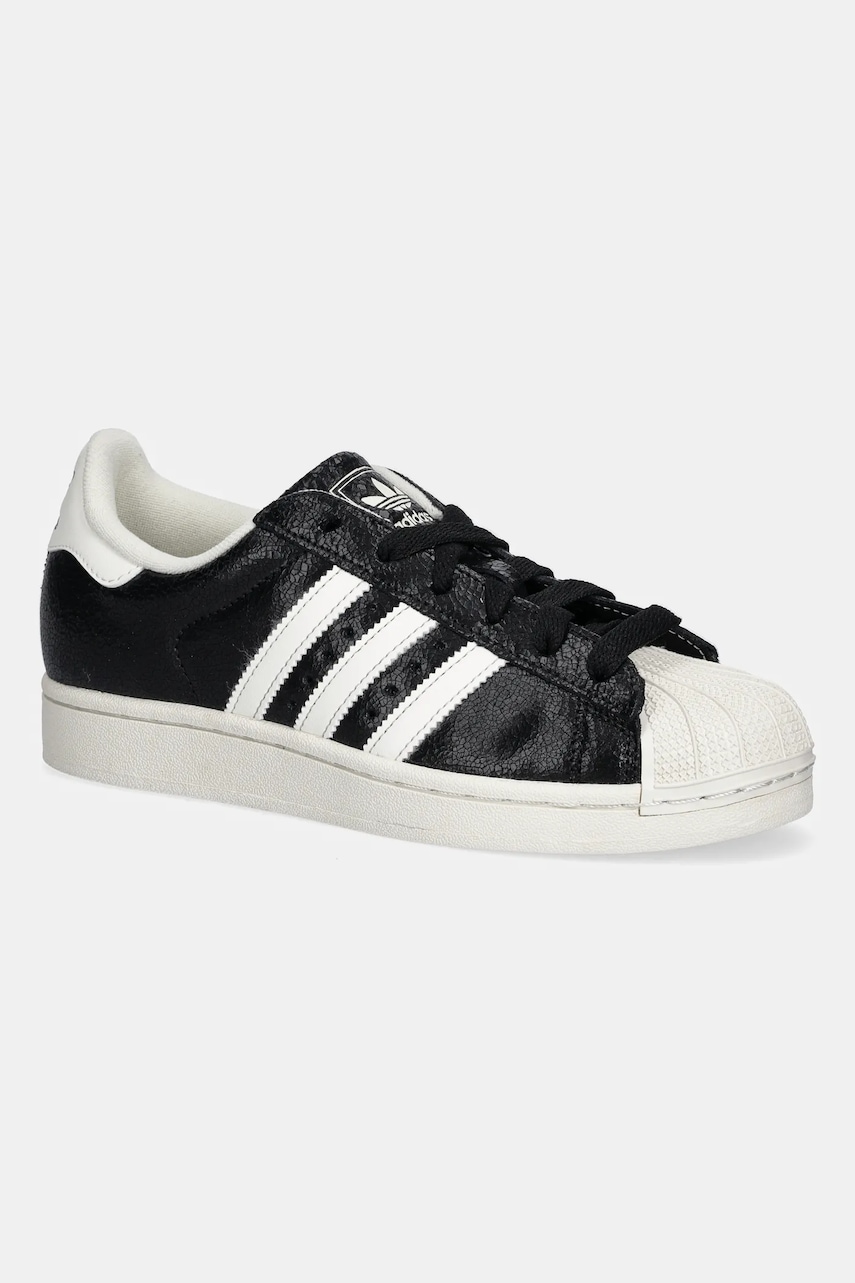 Kožené tenisky adidas Originals Superstar II dámské, černá barva, JS4014