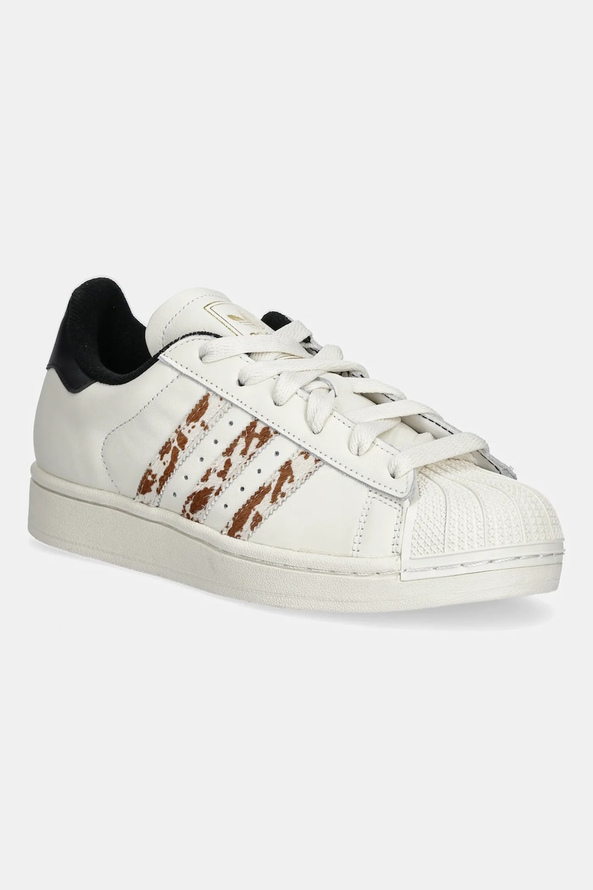 Kožené tenisky adidas Originals Superstar II W dámské, béžová barva, JQ6473