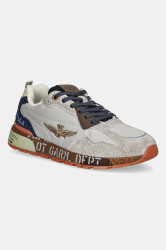 Kožené tenisky Aeronautica Militare SNEAKERS pánské, béžová barva, 252SC0276UCT03546