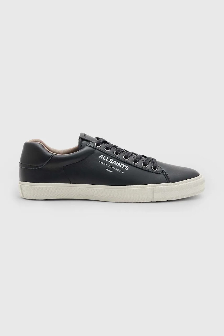 Kožené tenisky AllSaints Underground Leather Low Top pánské, černá barva, M058FB