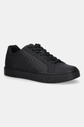 Kožené tenisky Calvin Klein CLASSIC CUPSOLE LACEUP AOP pánské, černá barva, YM0YM01431