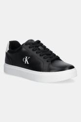 Kožené tenisky Calvin Klein CLASSIC CUPSOLE LACEUP LTH pánské, černá barva, YM0YM01435