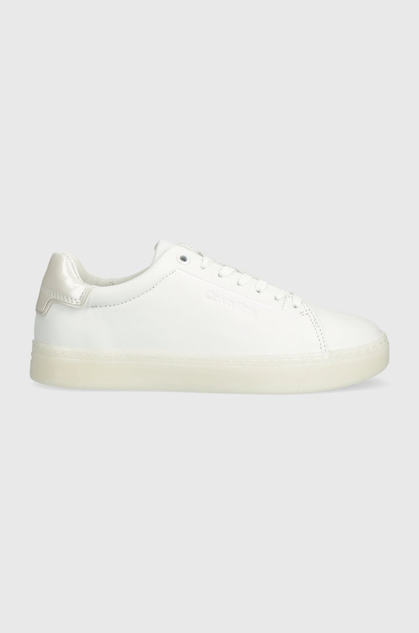 Kožené tenisky Calvin Klein CUPSOLE LACE UP PEARL