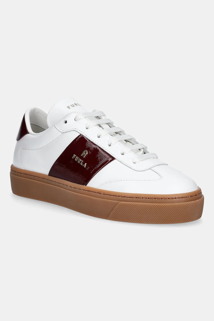 Kožené tenisky Furla Enjoy Lace-Up Sneaker dámské, bílá barva, YI79ENJ BX3711 4236S