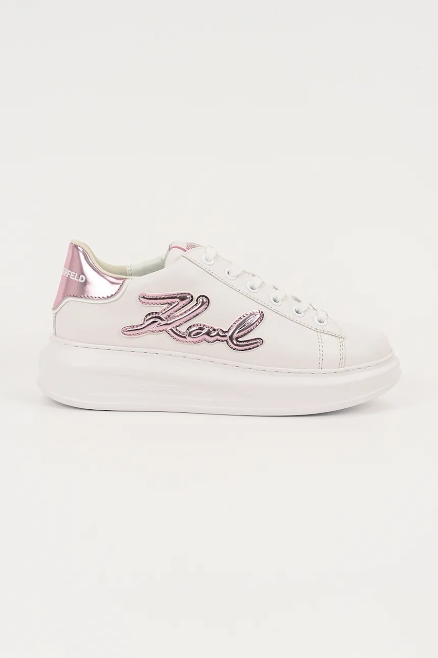Kožené tenisky Karl Lagerfeld KAPRI dámské, bílá barva, KL62511A