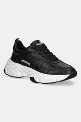 Kožené tenisky Love Moschino dámské, černá barva, JA15246G1NIA0000