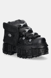 Kožené tenisky New Rock dámské, černá barva, M-OVERZ106NR-C1