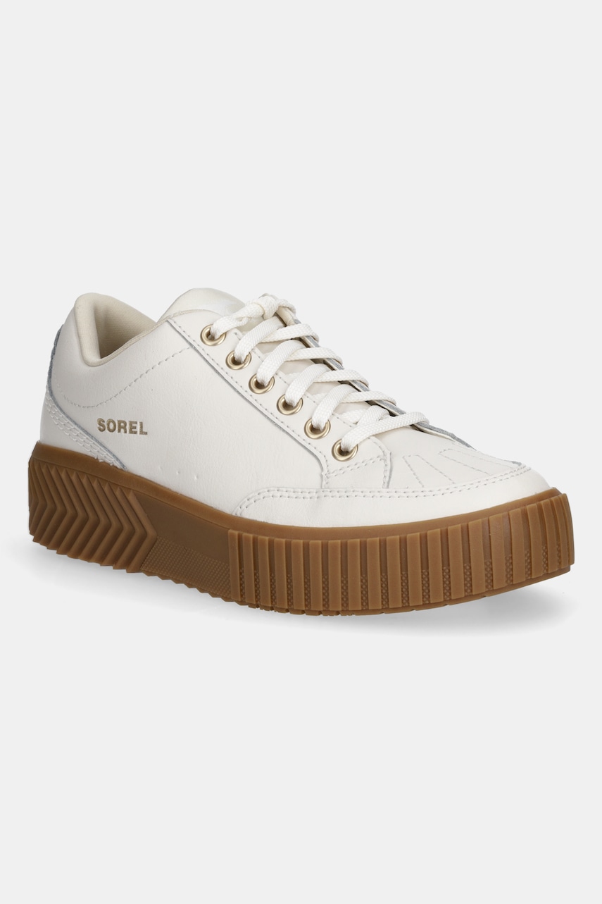 Kožené tenisky Sorel ONA AVE LOW SNEAKER dámské, béžová barva, 2150951191