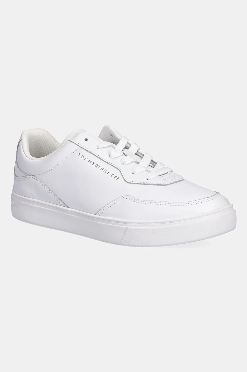 Kožené tenisky Tommy Hilfiger CASUAL CUPSOLE SNEAKER dámské, bílá barva, FW0FW08689