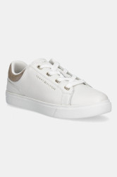 Kožené tenisky Tommy Hilfiger CASUAL CUPSOLE SNEAKER dámské, bílá barva, FW0FW08816