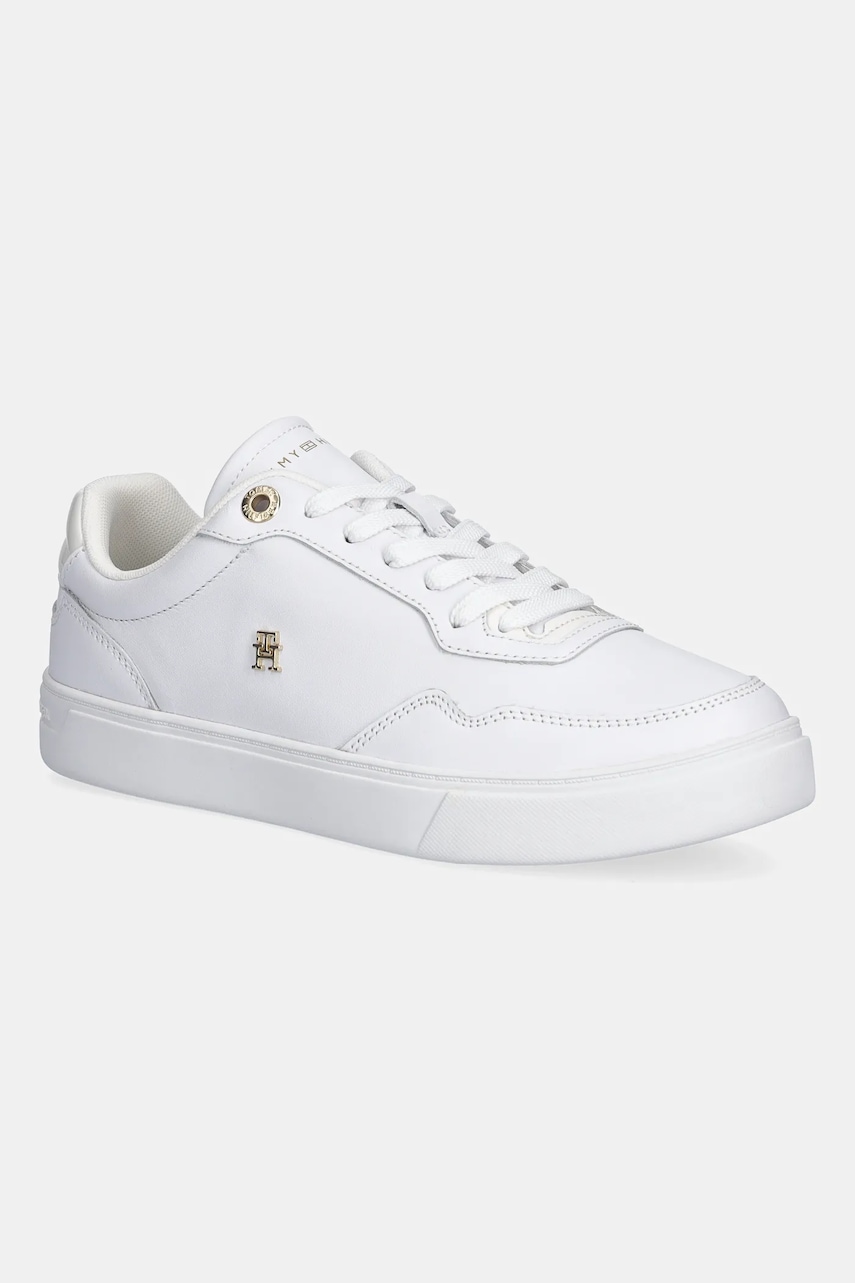 Kožené tenisky Tommy Hilfiger CASUAL CUPSOLE SNEAKER dámské, bílá barva, FW0FW09022