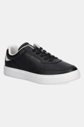 Kožené tenisky Tommy Hilfiger CASUAL CUPSOLE SNEAKER dámské, černá barva, FW0FW08689