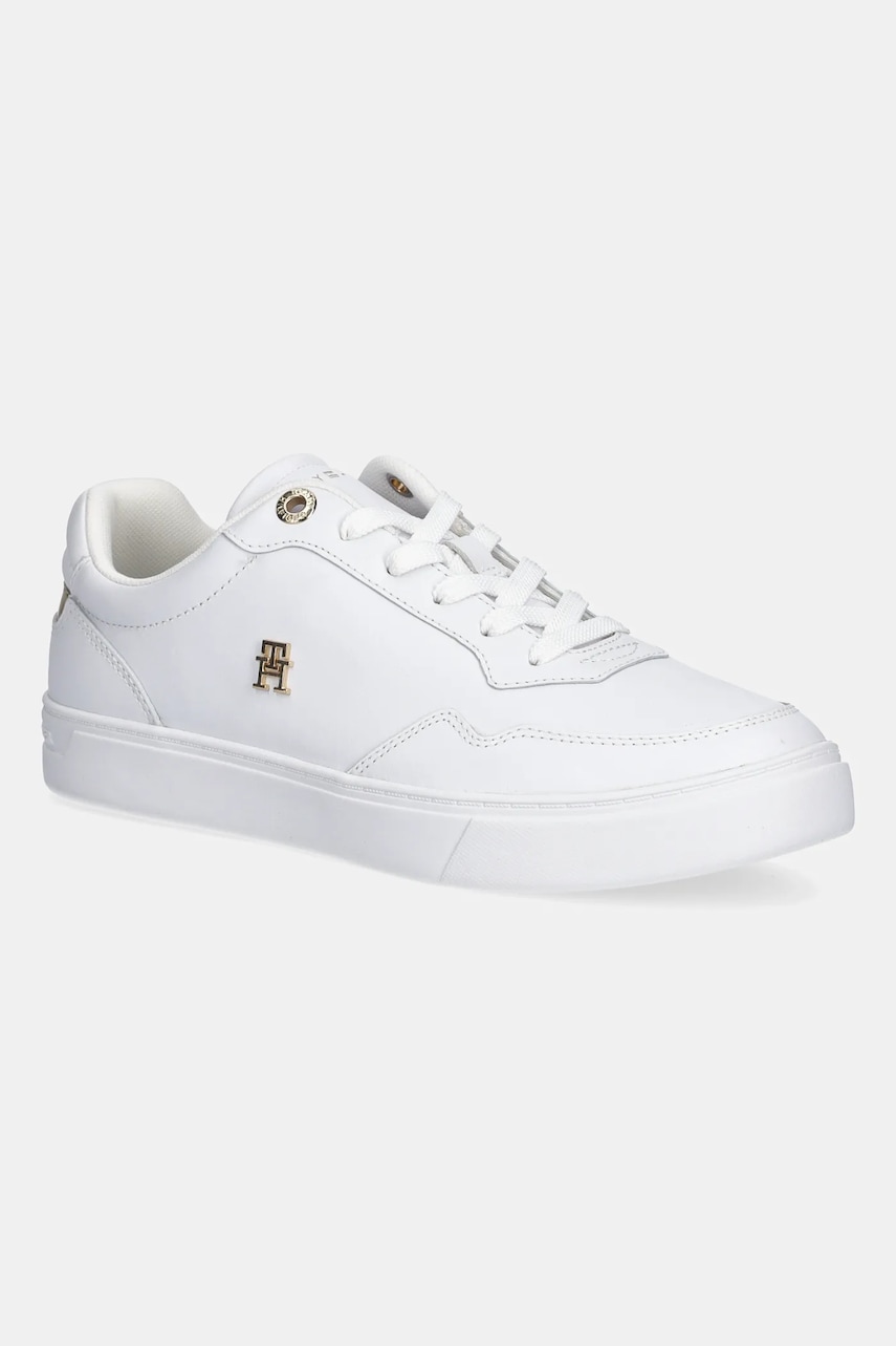 Kožené tenisky Tommy Hilfiger ESSENTIAL ELEVATED COURT SNEAKER dámské, bílá barva, FW0FW08758