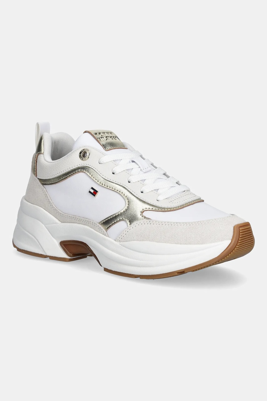 Kožené tenisky Tommy Hilfiger TH CHUNKY RUNNER METALLIC
