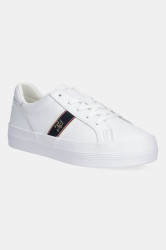 Kožené tenisky Tommy Hilfiger VULC WEBBING SNEAKER dámské, bílá barva, FW0FW08903
