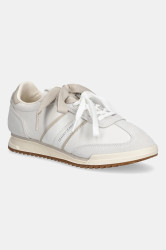 Kožené tenisky Tommy Jeans TJW LOW PROFILE RUNNER LTHR MIX dámské, béžová barva, EN0EN03001