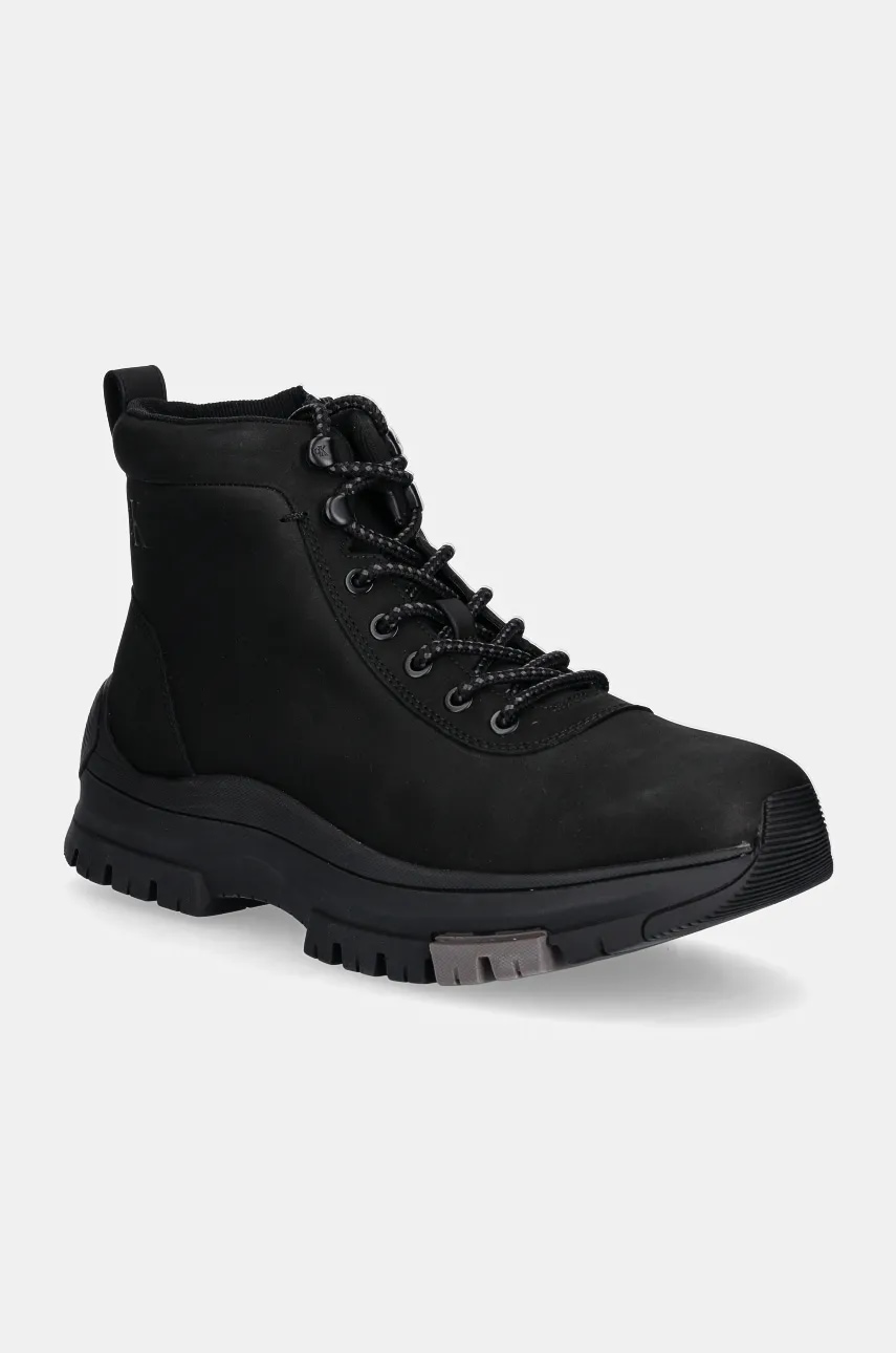 Kožené trapery Calvin Klein Jeans HYBRID WP BOOT LACEUP REBELLIOUS