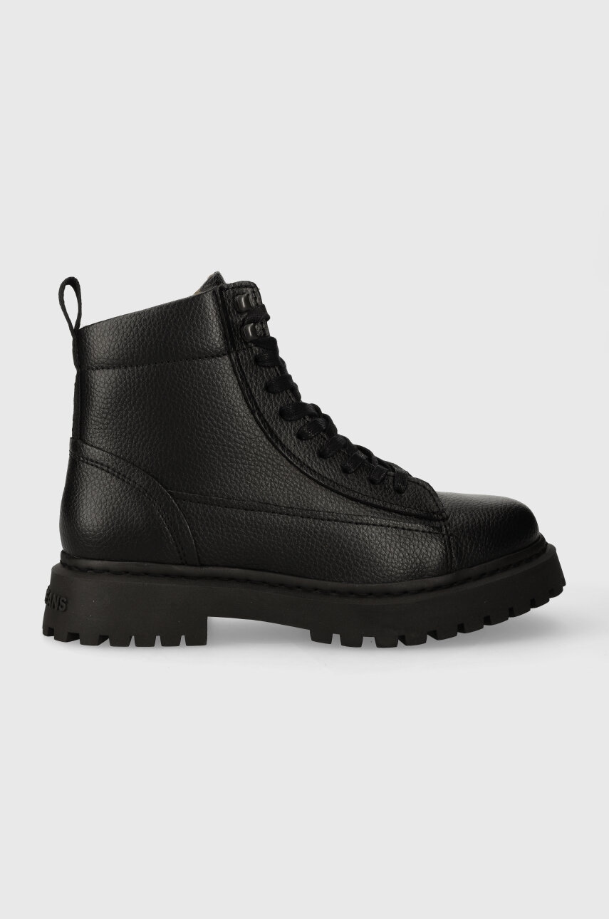 Kožené trapery Tommy Jeans TJM WARM LINING BOOT