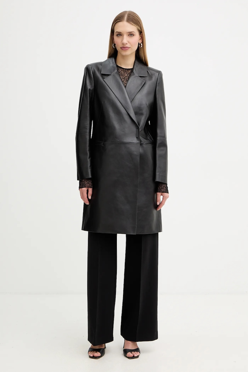 Kožený kabát BOSS Sonnet