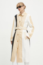 Kožený kabát Moschino Jeans