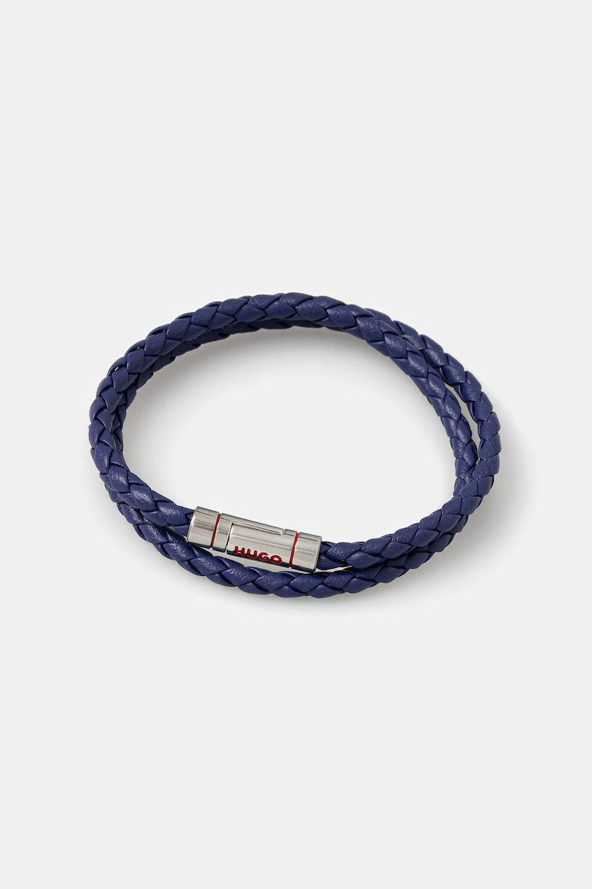 Kožený náramek HUGO E-DOUBLEBRAID2-BRA