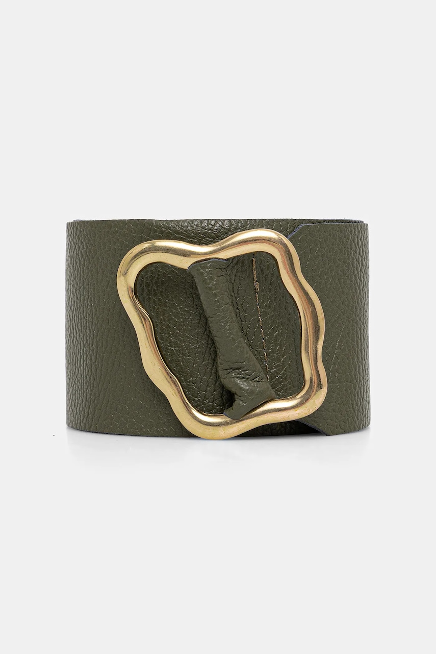 Kožený pásek Answear.LAB dámský, zelená barva