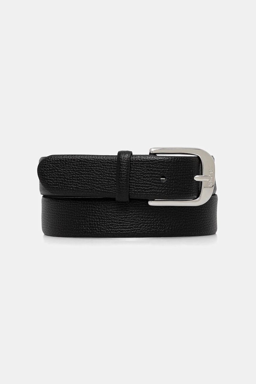 Kožený pásek BOSS Anna Belt 3 cm N. dámský, černá barva, 50541161