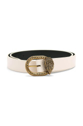 Kožený pásek Kurt Geiger London Mayfair dámský, béžová barva, 5257841109