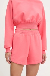 Kraťasy adidas All SZN dámské, oranžová barva, high waist, KD9767