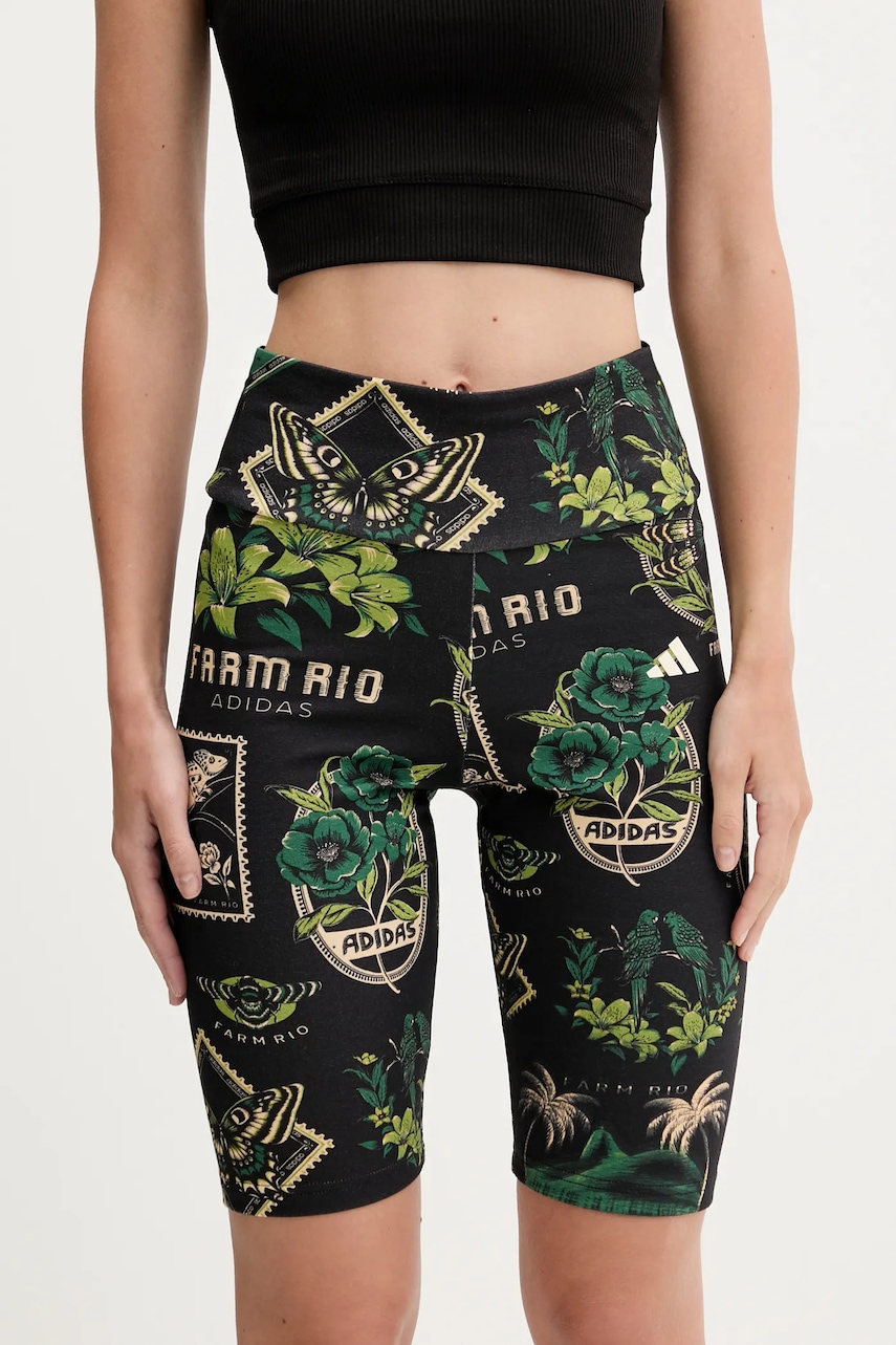 Kraťasy adidas dámské, černá barva, high waist, JM8346