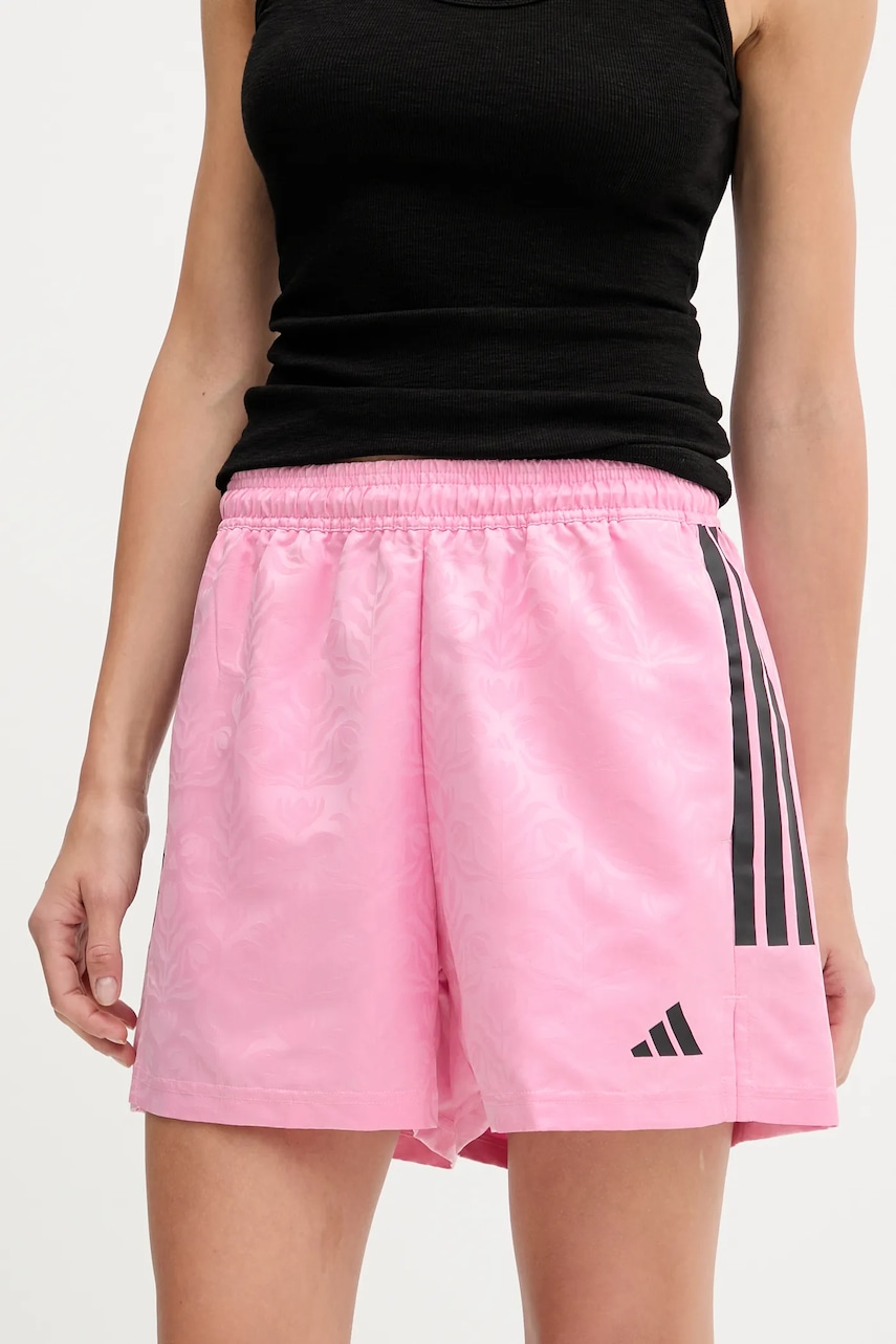 Kraťasy adidas House of Tiro dámské, růžová barva, high waist, JL9207