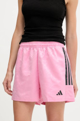 Kraťasy adidas House of Tiro dámské, růžová barva, high waist, JL9207