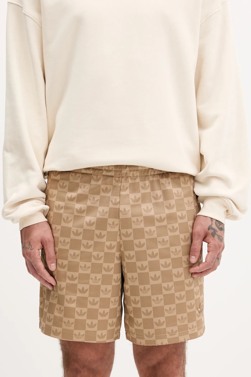 Kraťasy adidas Originals Monogram pánské, hnědá barva, JY2987