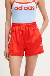 Kraťasy adidas Originals Shorts dámské, červená barva, high waist, KD2286