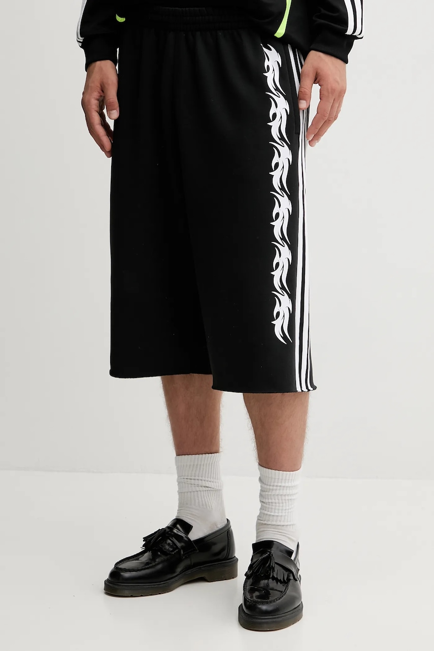 Kraťasy adidas Originals Spiders Oversized Inch Sweat Shorts pánské, černá barva, JW0205
