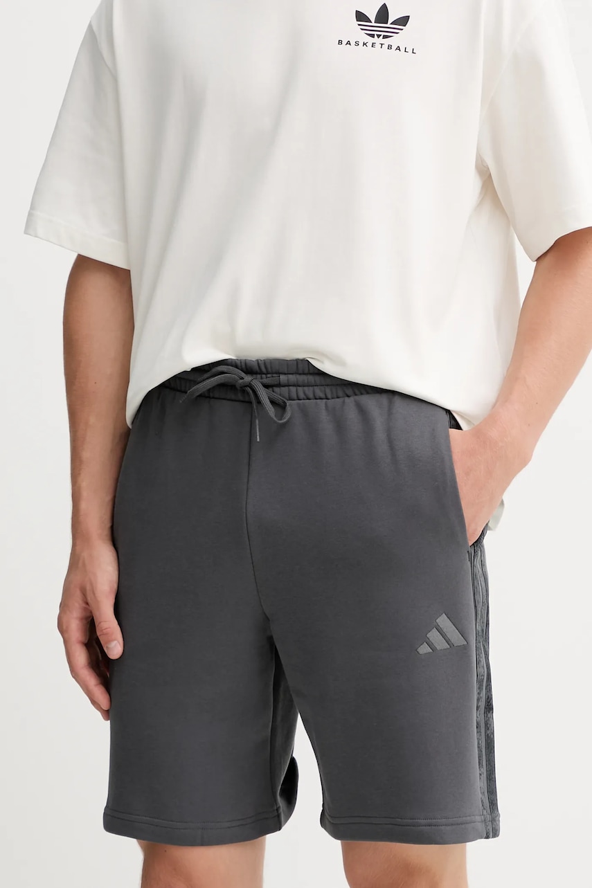 Kraťasy adidas Seasonal AOP pánské, šedá barva, JM1719