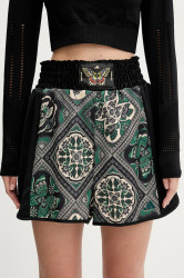 Kraťasy adidas x Farm Rio dámské, černá barva, high waist, JW4481