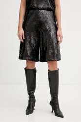 Kraťasy Armani Exchange dámské, černá barva, high waist, XW001773 AF16152