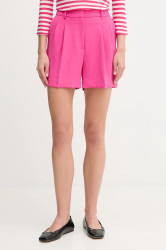 Kraťasy Dkny dámské, růžová barva, high waist, UD5P2060