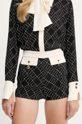 Kraťasy Elisabetta Franchi dámské, černá barva, high waist, SHS0156E2