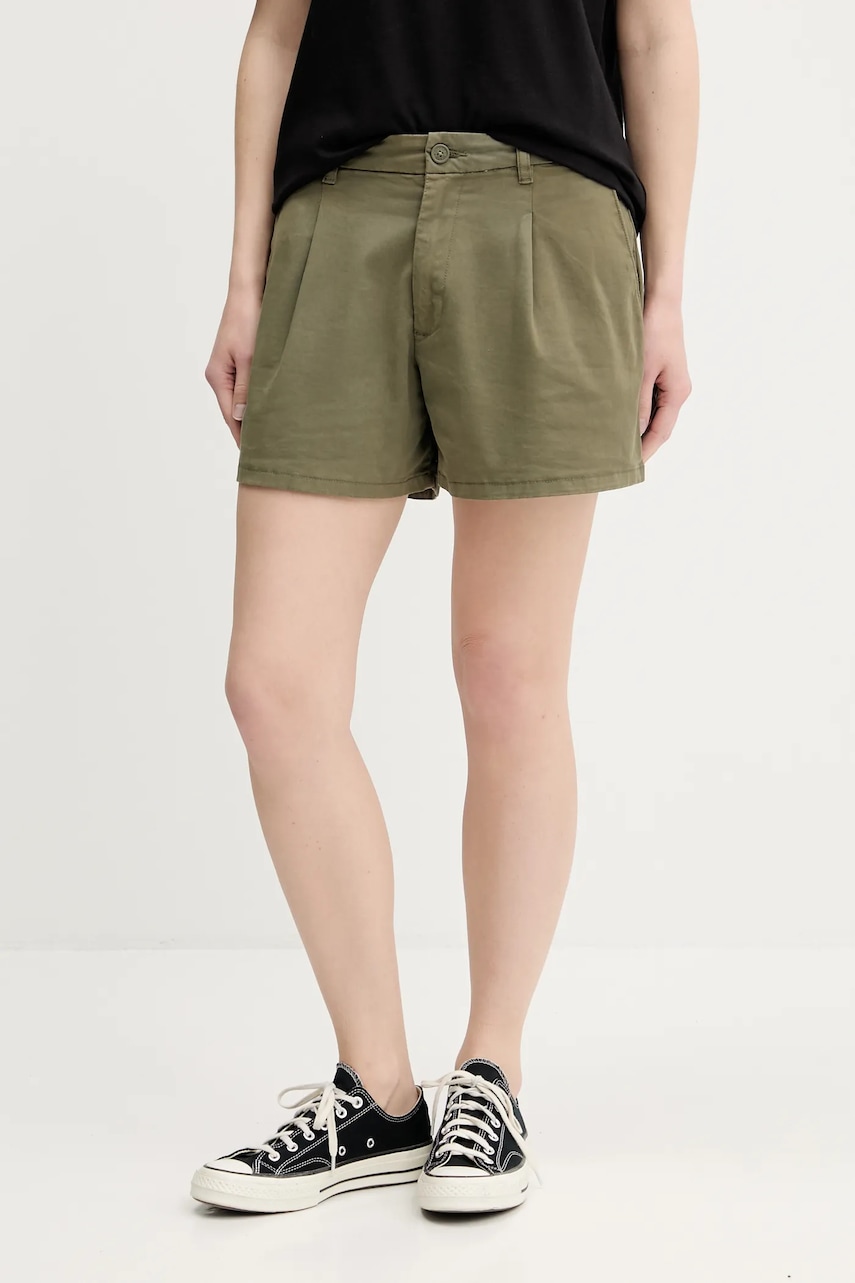 Kraťasy Guess Jeans dámské, zelená barva, medium waist, W5GD1U WGB51