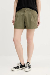 Kraťasy Guess Jeans dámské, zelená barva, medium waist, W5GD1U WGB51