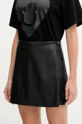 Kraťasy HUGO Hotia-1 dámské, černá barva, high waist, 50542312